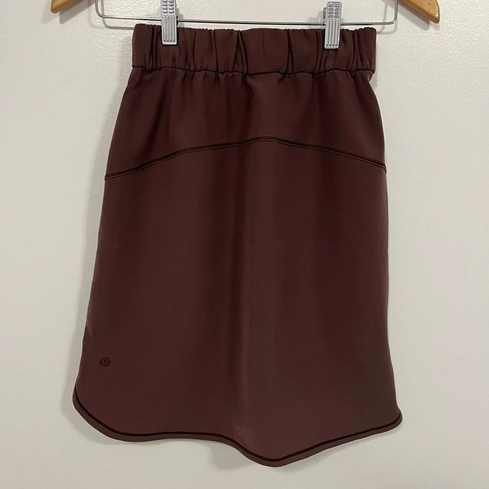 Lululemon On The Fly Skirt *Woven Cherry Cola 2